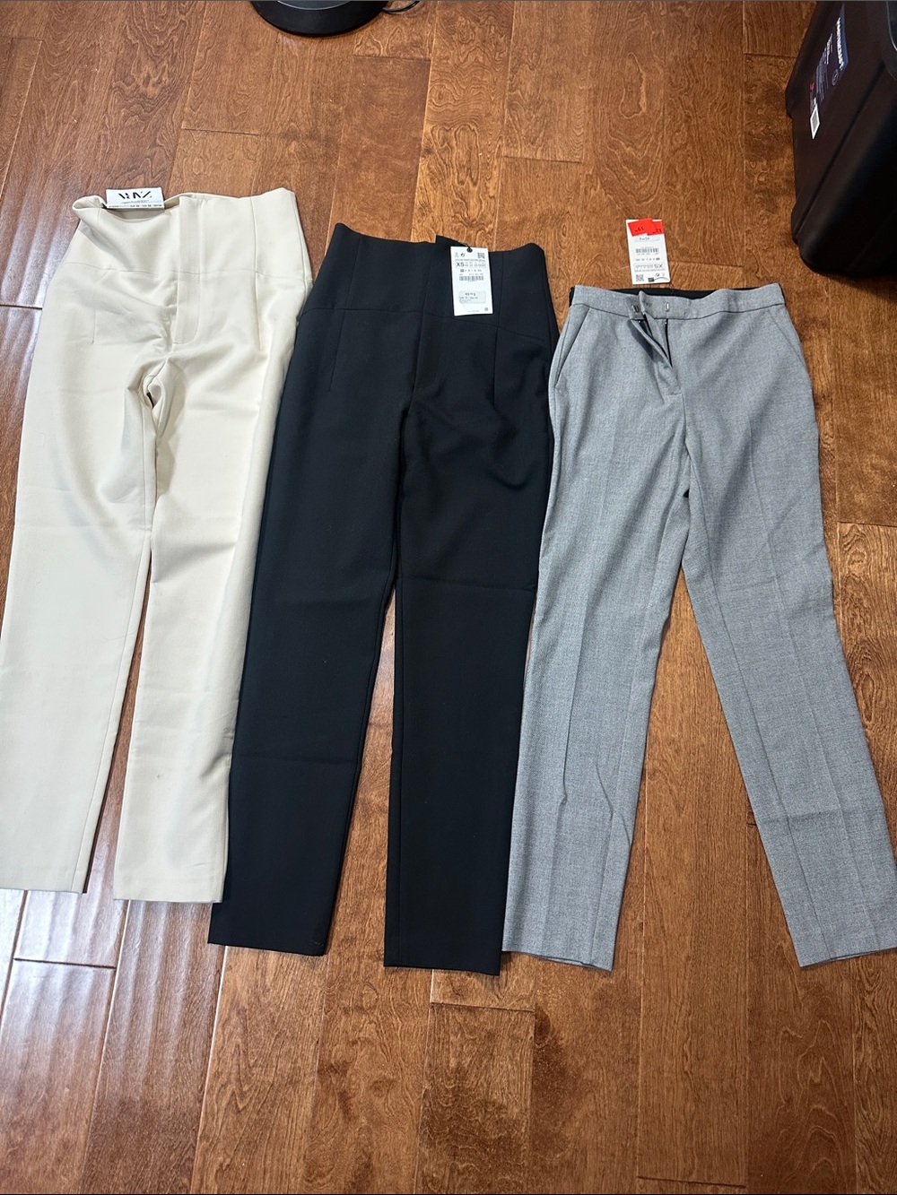 Zara Skinny Pants Set — Cream, Black, Gray